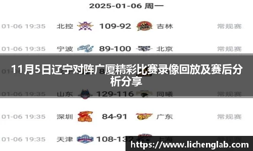 11月5日辽宁对阵广厦精彩比赛录像回放及赛后分析分享